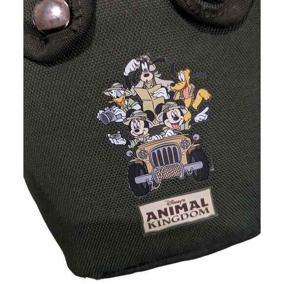 Disney Parks Animal Kingdom Souvenir Water Bottle Canvas Canteen Mickey Pluto - Picture 2 of 5